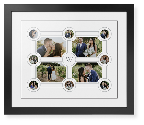 Vintage Family Tree Framed Print, Black, Contemporary, Black, White, Single piece, 16x20, White, white