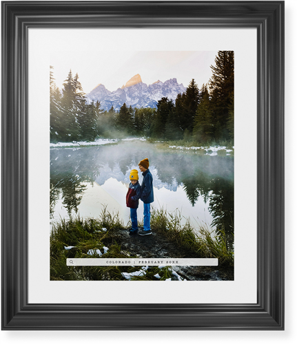 Travel Banner Portrait Framed Print, Black, Classic, White, White, Single piece, 16x20, Black, black