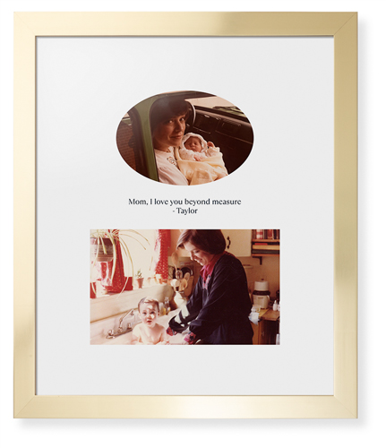 Oval Vignette Portrait Framed Print, Matte Gold, Contemporary, None, White, Single piece, 16x20, White