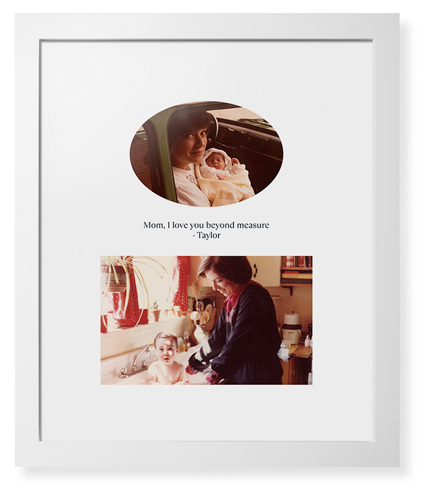 Oval Vignette Portrait Framed Print, White, Contemporary, White, White, Single piece, 16x20, White, white