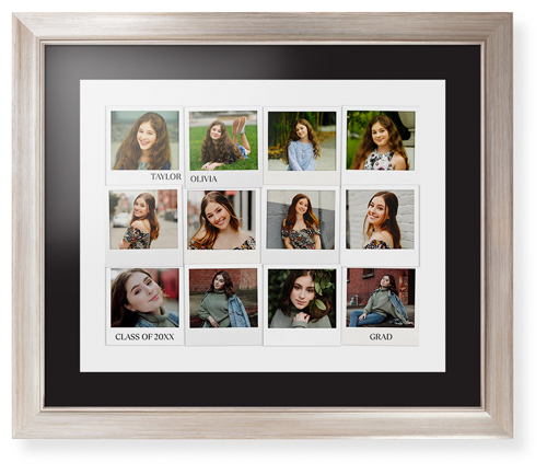 Photo Memories Framed Print, Metallic, Modern, None, Black, Single piece, 16x20, White