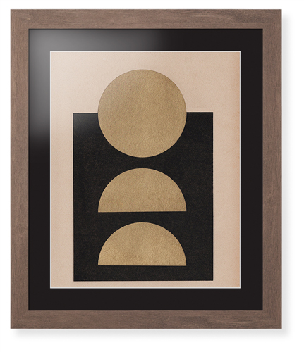 Muted Shapes Framed Print, Walnut, Contemporary, White, Black, Single piece, 16x20, Multicolor