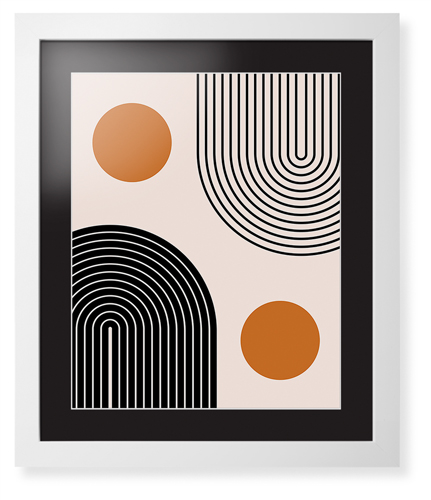 Minimalist Arches Framed Print, White, Contemporary, White, Black, Single piece, 16x20, Multicolor