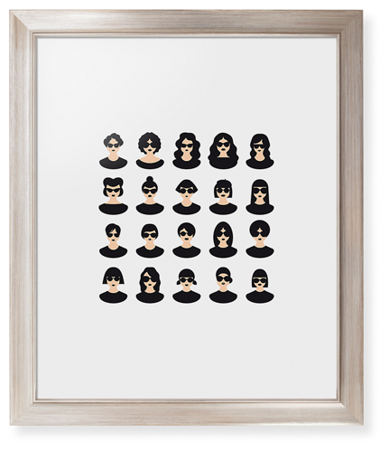 Modern Girls Framed Print, Metallic, Modern, White, White, Single piece, 16x20, Multicolor