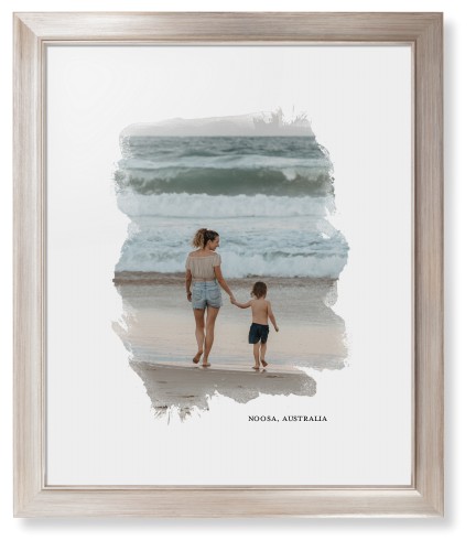 Brushed Moments Framed Print, Metallic, Modern, White, White, Single piece, 16x20, White