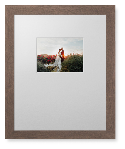 Offset Rectangle Landscape Deluxe Mat Framed Print, Walnut, Contemporary, White, Single piece, 16x20, Multicolor, multi