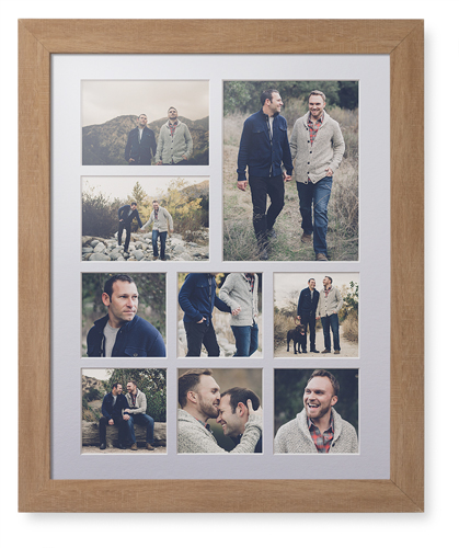 Hero Nine Up Portrait Deluxe Mat Framed Print, Natural, Contemporary, White, Single piece, 16x20, Multicolor, multi