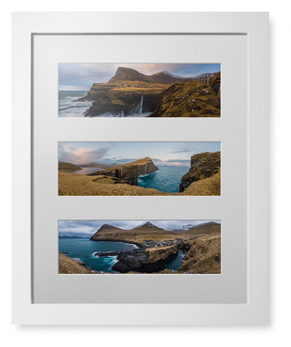 Panoramic Three Up Deluxe Mat Framed Print, White, Contemporary, White, Single piece, 16x20, Multicolor