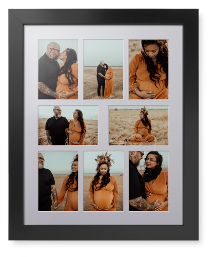 Mixed Eight Up Portrait Deluxe Mat Framed Print, Black, Contemporary, White, Single piece, 16x20, Multicolor