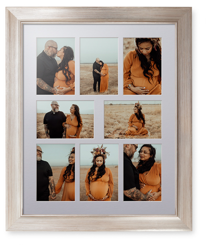 Mixed Eight Up Portrait Deluxe Mat Framed Print, Metallic, Modern, White, Single piece, 16x20, Multicolor