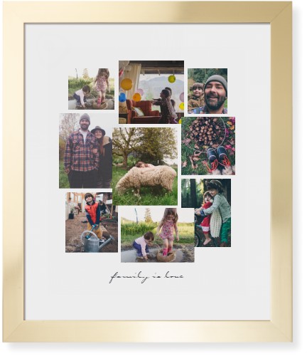 Gallery Collage of Nine Framed Print, Matte Gold, Contemporary, None, White, Single piece, 16x20, White, white