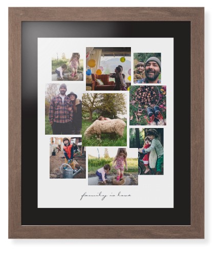 Gallery Collage of Nine Framed Print, Walnut, Contemporary, Black, Black, Single piece, 16x20, White, white