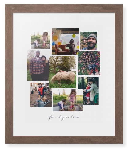 Gallery Collage of Nine Framed Print, Walnut, Contemporary, White, White, Single piece, 16x20, White, white