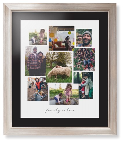 Gallery Collage of Nine Framed Print, Metallic, Modern, Black, Black, Single piece, 16x20, White