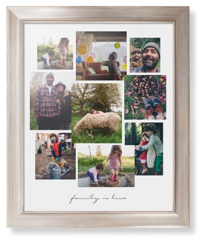 Gallery Collage of Nine Framed Print, Metallic, Modern, None, None, Single piece, 16x20, White, white