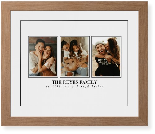 Classic Trio Framed Print, Natural, Contemporary, Black, White, Single piece, 16x20, White