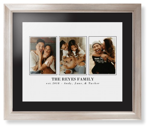 Classic Trio Framed Print, Metallic, Modern, Black, Black, Single piece, 16x20, White