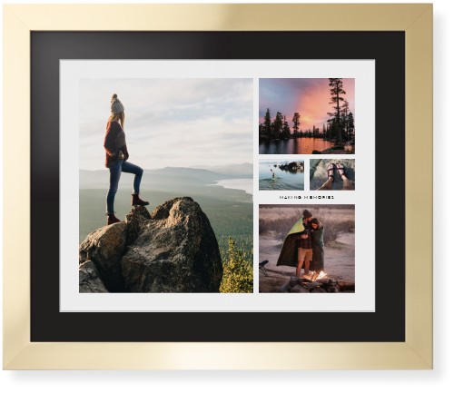 Hero Collage Framed Print, Matte Gold, Contemporary, White, Black, Single piece, 16x20, Multicolor, multi