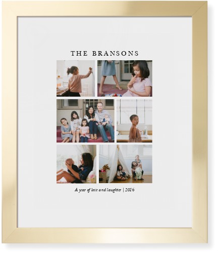 Gallery Montage of Memories Framed Print, Matte Gold, Contemporary, None, White, Single piece, 16x20, White, white
