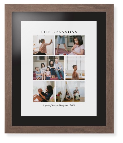 Gallery Montage of Memories Framed Print, Walnut, Contemporary, Black, Black, Single piece, 16x20, White