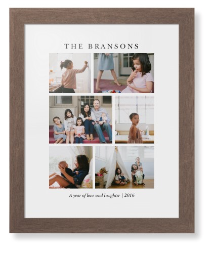 Gallery Montage of Memories Framed Print, Walnut, Contemporary, None, None, Single piece, 16x20, White, white