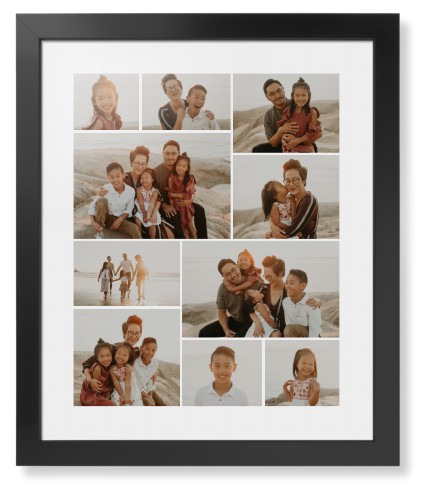 Gallery of Ten Framed Print, Black, Contemporary, White, White, Single piece, 16x20, Multicolor, multi