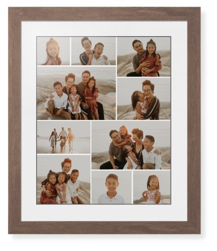 Gallery of Ten Framed Print, Walnut, Contemporary, Black, White, Single piece, 16x20, Multicolor