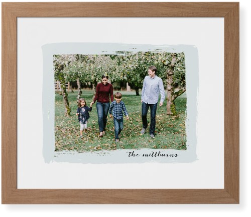 Brush Stroke Border Framed Print, Natural, Contemporary, None, White, Single piece, 16x20, Gray