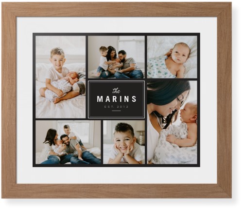 Contemporary Family Collage Framed Print, Natural, Contemporary, None, White, Single piece, 16x20, Blue