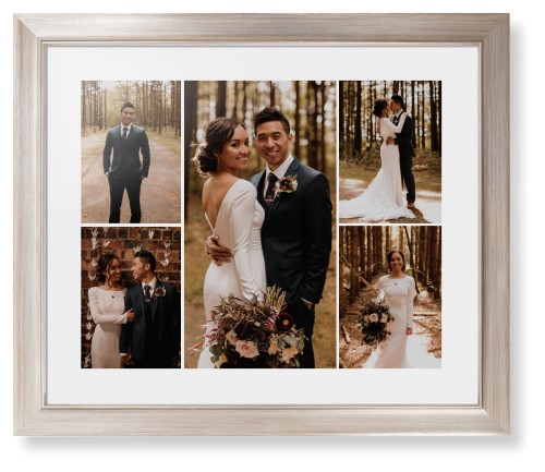 Gallery of Five Framed Print, Metallic, Modern, White, White, Single piece, 16x20, Multicolor