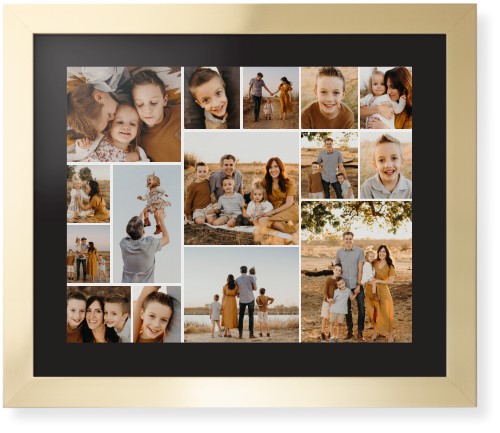 Gallery of Fifteen Framed Print, Matte Gold, Contemporary, Black, Black, Single piece, 16x20, Multicolor, multi