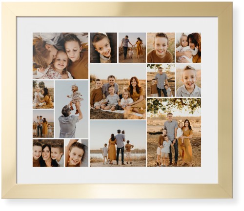 Gallery of Fifteen Framed Print, Matte Gold, Contemporary, White, White, Single piece, 16x20, Multicolor, multi