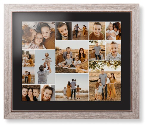 Gallery of Fifteen Framed Print, Rustic, Modern, White, Black, Single piece, 16x20, Multicolor, multi