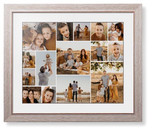 Gallery of Fifteen Framed Print, Rustic, Modern, Black, White, Single piece, 16x20, Multicolor, multi