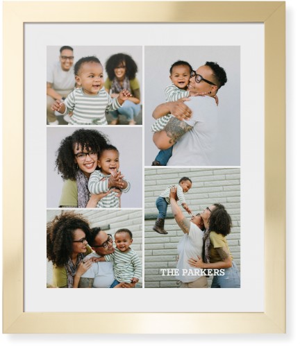 Gallery of Five Portrait Framed Print, Matte Gold, Contemporary, None, White, Single piece, 16x20, Multicolor
