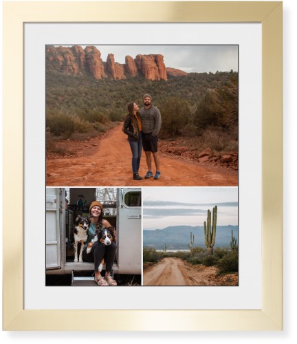 Gallery of Three Portrait Framed Print, Matte Gold, Contemporary, Black, White, Single piece, 16x20, Multicolor, multi