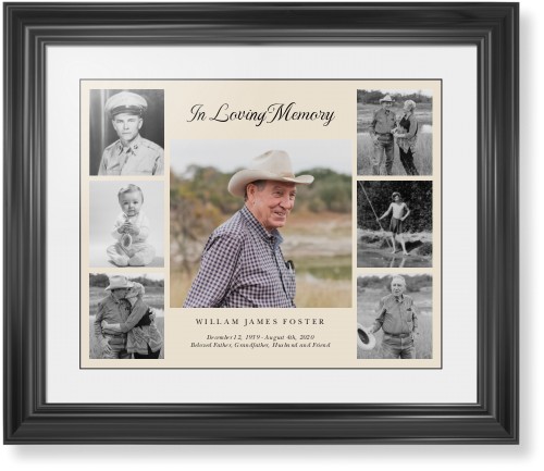 Gallery of Seven Memorial Framed Print, Black, Classic, Black, White, Single piece, 16x20, Multicolor, multi