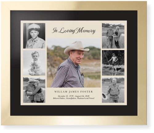 Gallery of Seven Memorial Framed Print, Matte Gold, Contemporary, Black, Black, Single piece, 16x20, Multicolor, multi