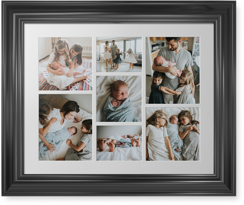 Mixed Seven Up Landscape Deluxe Mat Framed Print, Black, Classic, White, Single piece, 16x20, White, white