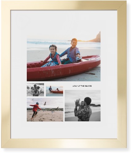 Hero Collage Portrait Framed Print, Matte Gold, Contemporary, White, White, Single piece, 16x20, Multicolor, multi