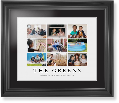 Modern Grid Gallery of Nine Framed Print, Black, Classic, White, Black, Single piece, 16x20, Multicolor, multi