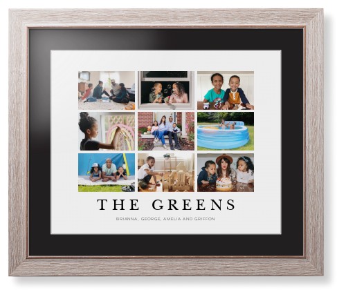 Modern Grid Gallery of Nine Framed Print, Rustic, Modern, White, Black, Single piece, 16x20, Multicolor, multi