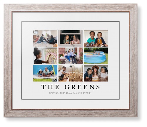 Modern Grid Gallery of Nine Framed Print, Rustic, Modern, Black, White, Single piece, 16x20, Multicolor