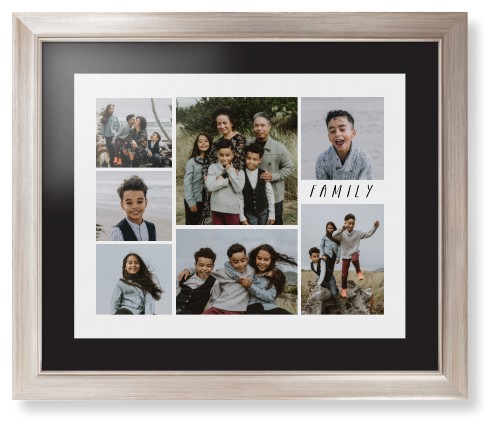 Rustic Picture Gallery Collage Of Seven Framed Print, Metallic, Modern, None, Black, Single piece, 16x20, Multicolor