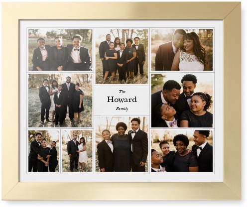 Modern Family Collage Framed Print, Matte Gold, Contemporary, None, None, Single piece, 16x20, White