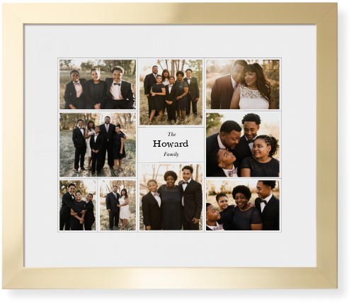 Modern Family Collage Framed Print, Matte Gold, Contemporary, White, White, Single piece, 16x20, White, white