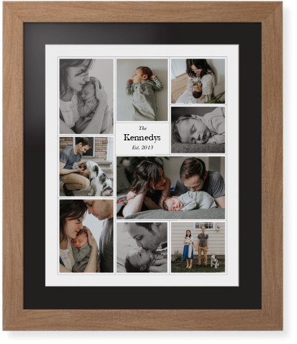 Modern Family Collage Portrait Framed Print, Natural, Contemporary, White, Black, Single piece, 16x20, White, white