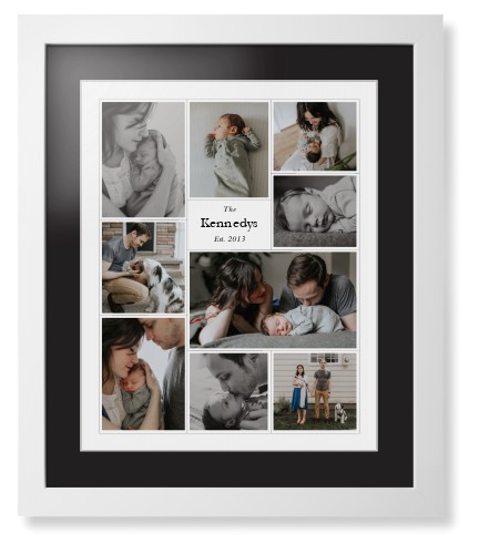 Modern Family Collage Portrait Framed Print, White, Contemporary, White, Black, Single piece, 16x20, White, white