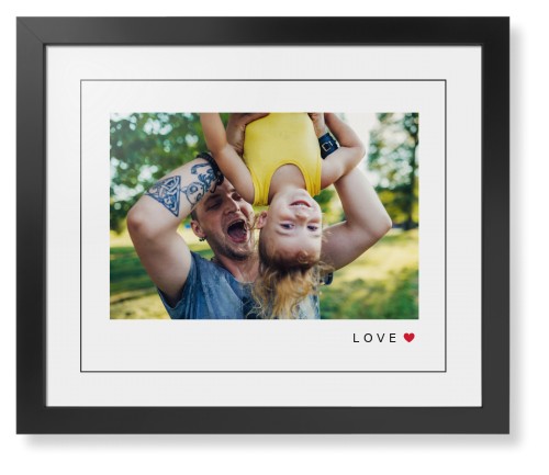Modern Love Heart Framed Print, Black, Contemporary, Black, White, Single piece, 16x20, White, white