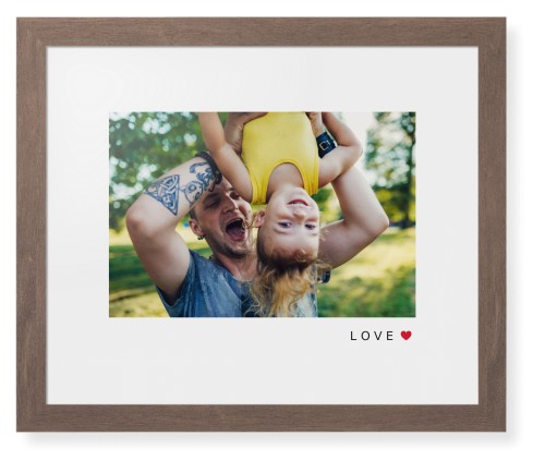 Modern Love Heart Framed Print, Walnut, Contemporary, White, White, Single piece, 16x20, White, white